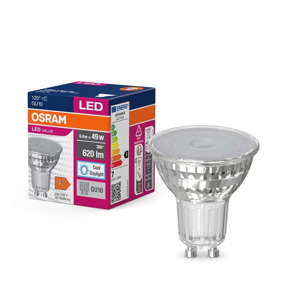 OSRAM LED Value GU10 6,9 Watt 620 Lumen 6500 Kelvin main product photo
