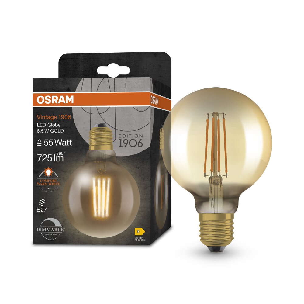 OSRAM Vintage 1906 LED E27 6,5 Watt 725 Lumen 2400 Kelvin main product photo