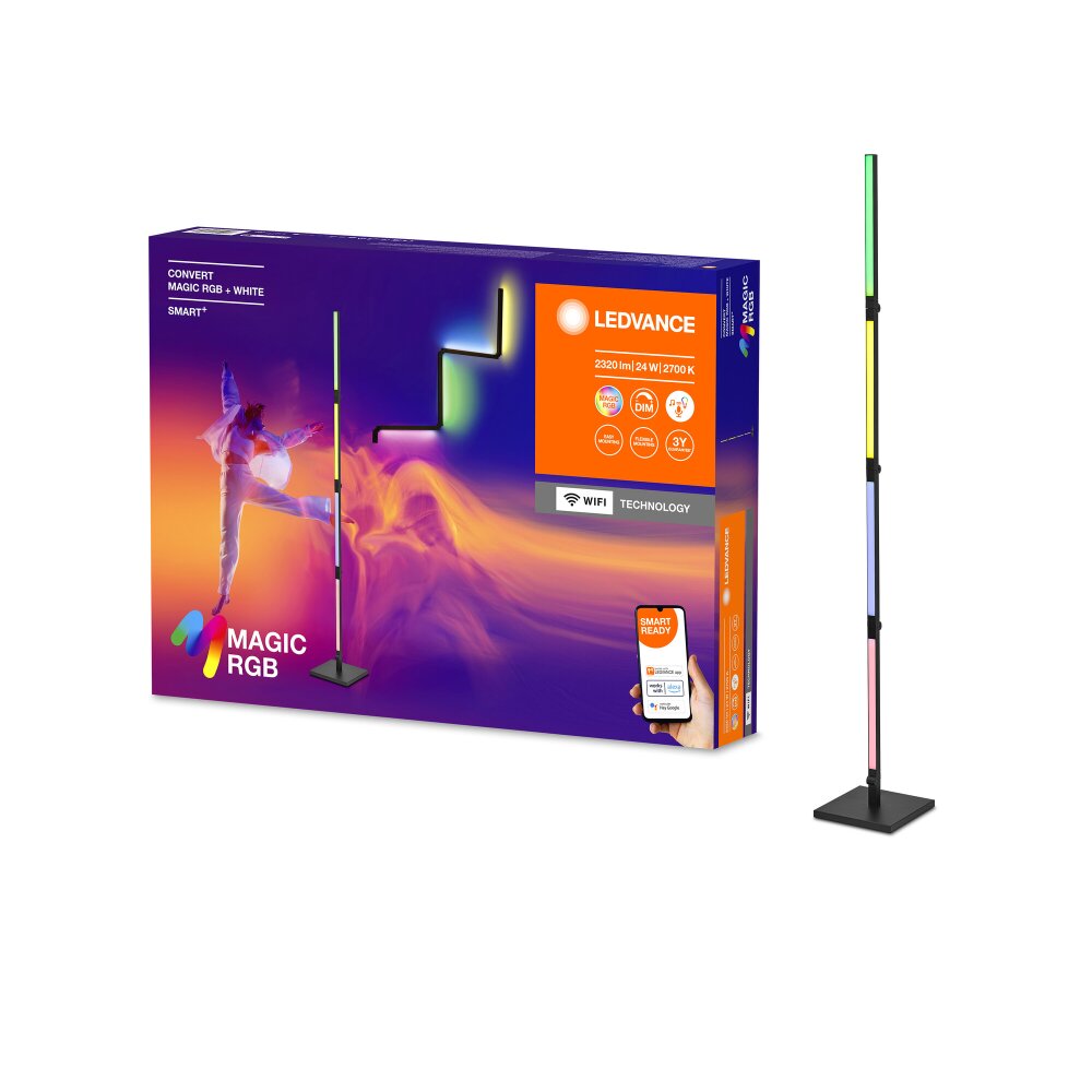 LEDVANCE Smart+ Wifi Stehlampe Schwarz, 1-flammig, Farbwechsler main product photo