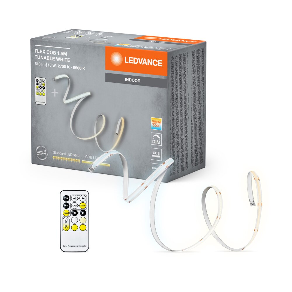 LEDVANCE Flex Cob LED Streifen Gelb, 1-flammig, Fernbedienung main product photo