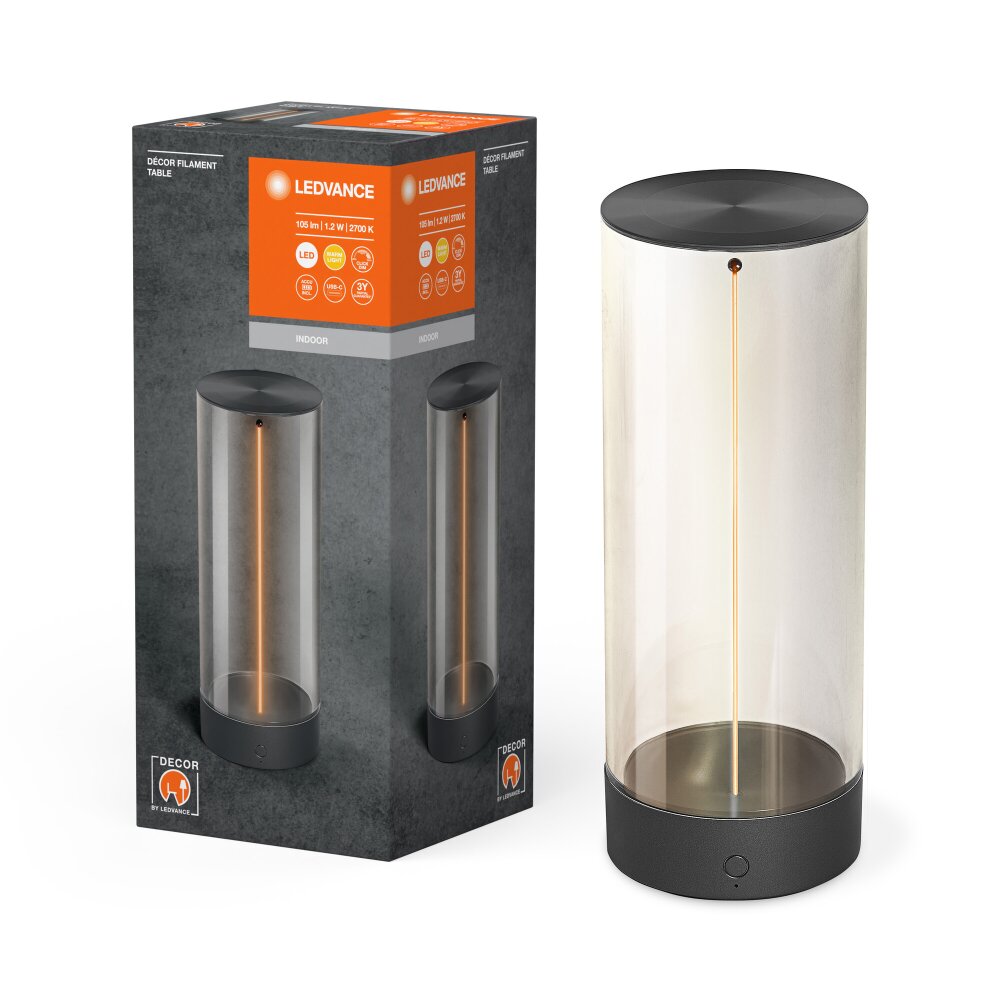 LEDVANCE Decor Filament Dekoleuchte Grau, 1-flammig main product photo