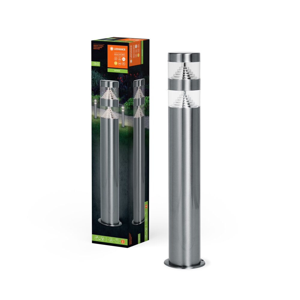 LEDVANCE Endura Außenstehleuchte Stahl gebürstet, 1-flammig main product photo