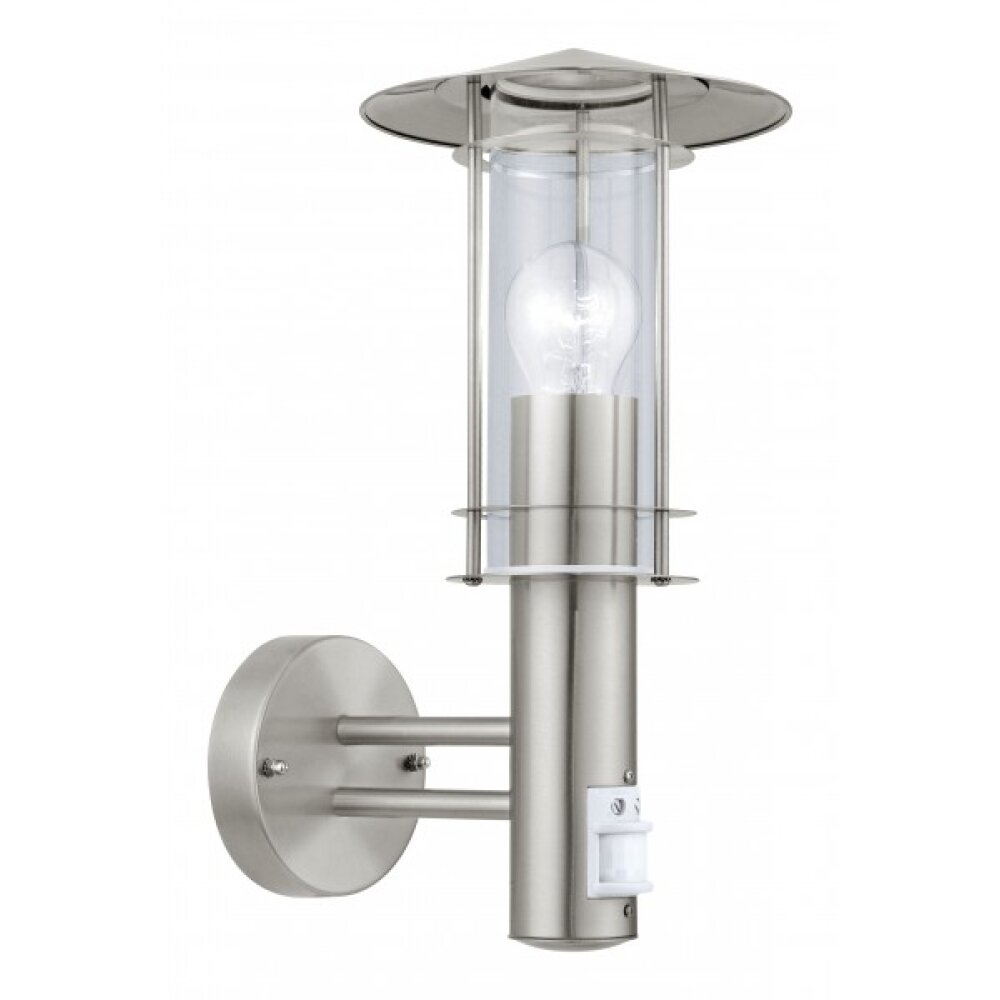 Eglo LISIO Wandleuchte Edelstahl, 1-flammig, Bewegungsmelder main product photo