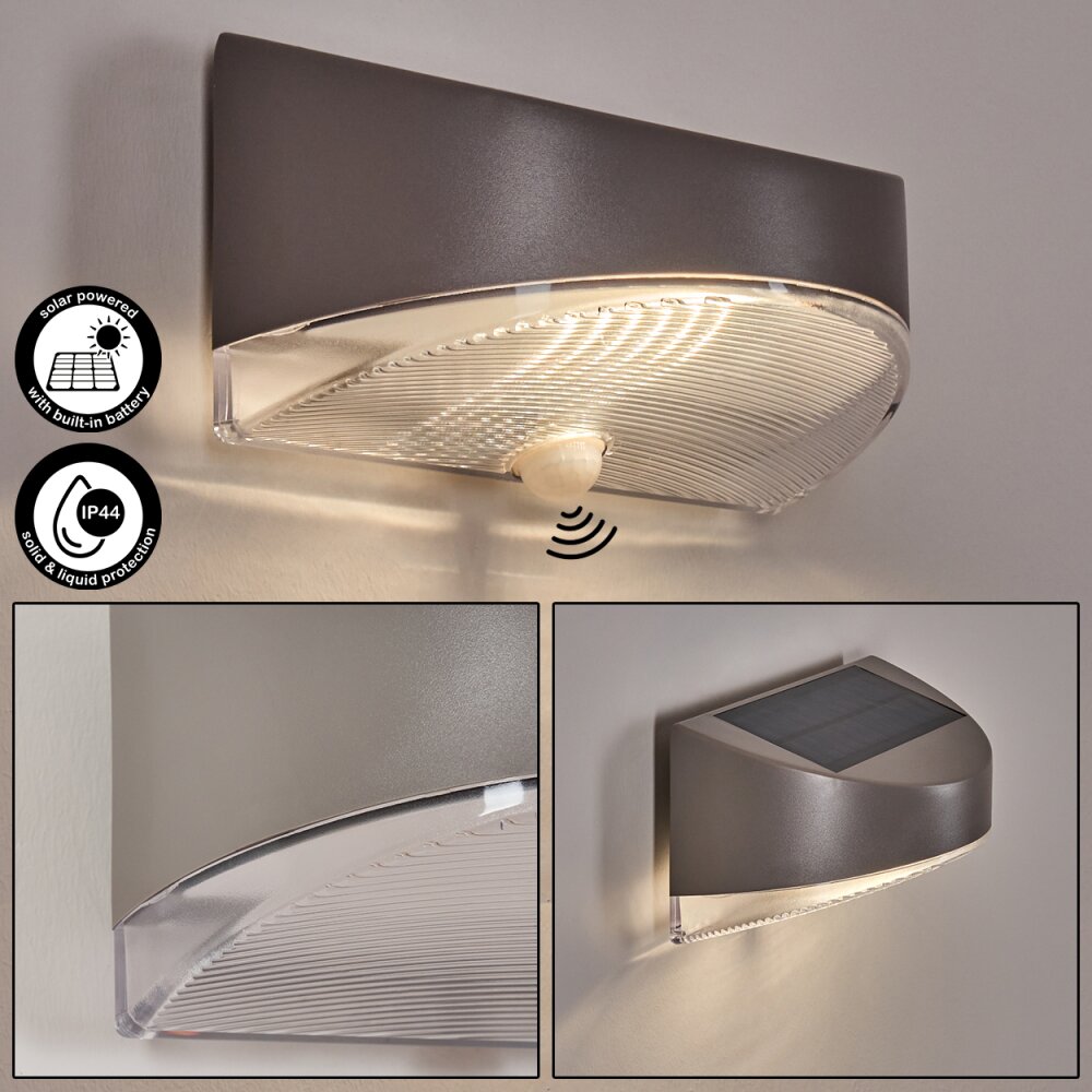 Tolerud Außenwandleuchte LED Grau, Silber, 1-flammig, Bewegungsmelder main product photo