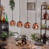Ripoll Pendelleuchte Glas 20cm Klar, Kupferfarben, 4-flammig