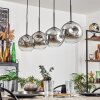 Ripoll Pendelleuchte Glas 20cm Chrom, Klar, 4-flammig