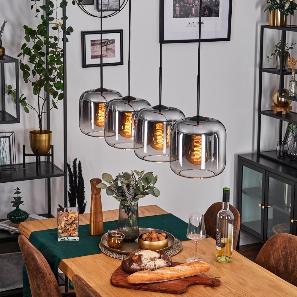 Lauden Pendelleuchte Glas 20cm Klar, Rauchfarben, 4-flammig main product photo
