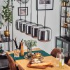 Lauden Pendelleuchte Glas 20cm Schwarz, 5-flammig