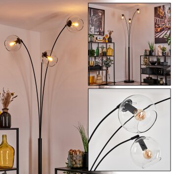 Koyoto Stehleuchte Glas 15 cm Schwarz, 3-flammig Koyoto Stehleuchte Glas 15 cm Schwarz, 3-flammig