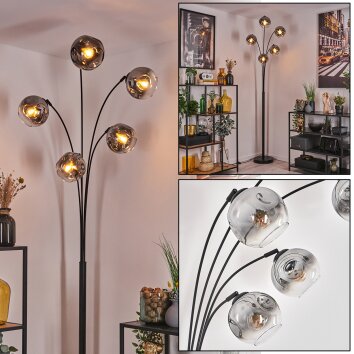 Ripoll Stehleuchte Glas 15 cm Schwarz, 5-flammig Ripoll Stehleuchte Glas 15 cm Schwarz, 5-flammig
