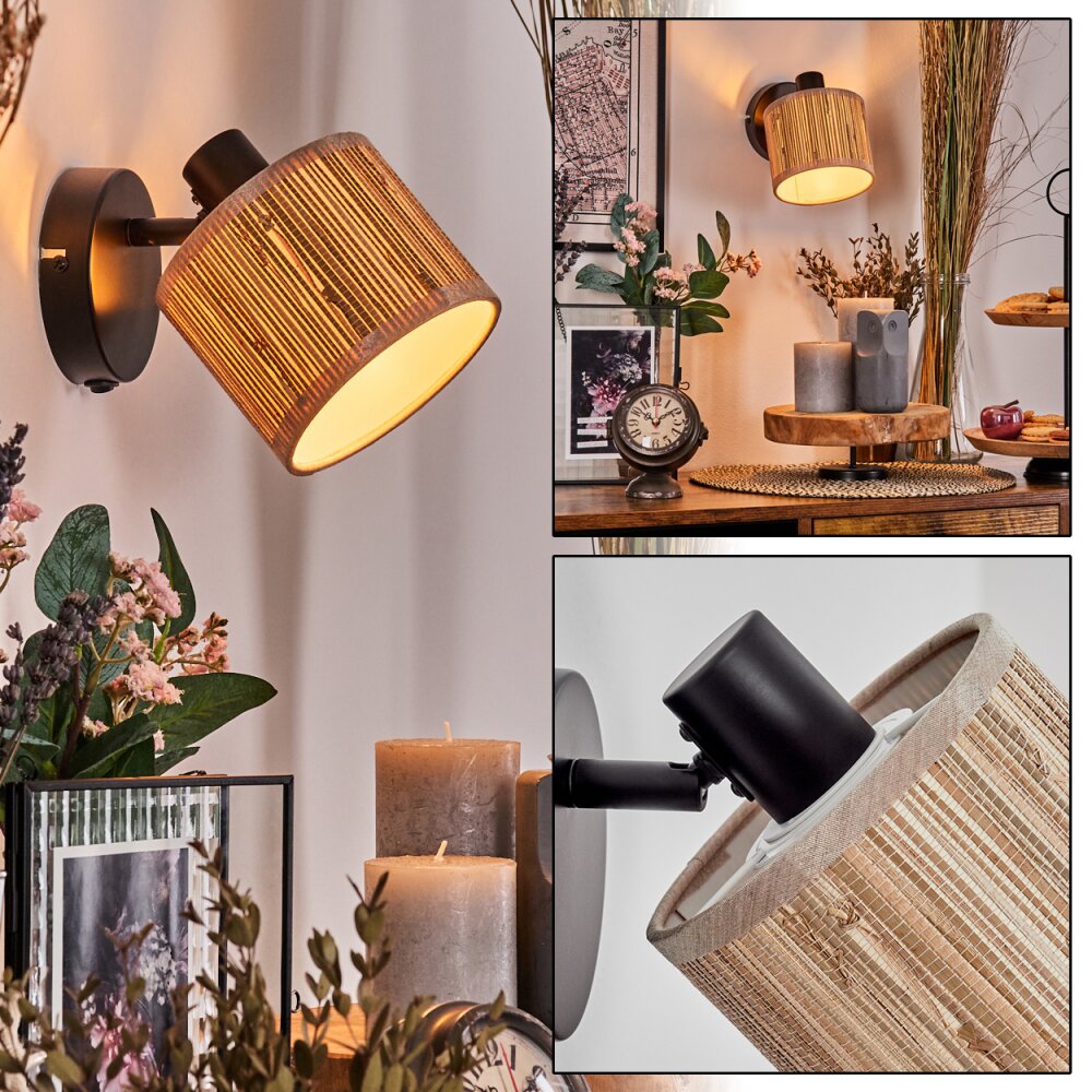 Bongal Wandleuchte Schwarz, 1-flammig main product photo