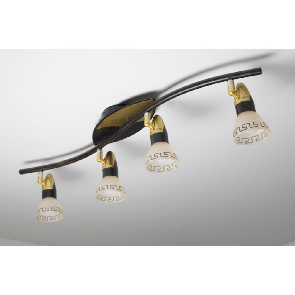 Globo NOVARA Deckenspot Gold, Rostfarben, 4-flammig main product photo