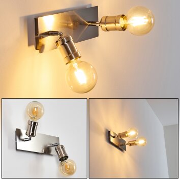 Lagunita Wandleuchte Nickel-Matt, 2-flammig Lagunita Wandleuchte Nickel-Matt, 2-flammig