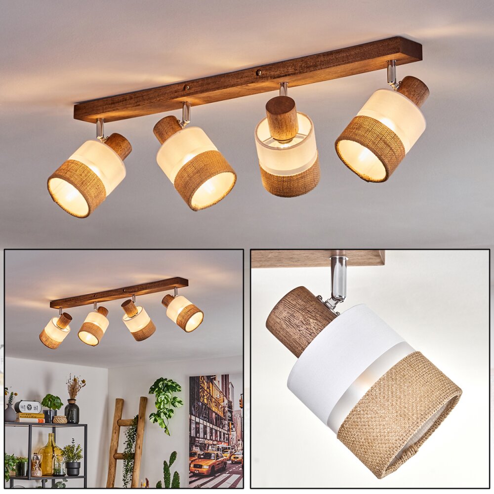 Fallhagen Deckenleuchte Chrom, Dunkelbraun, 4-flammig main product photo