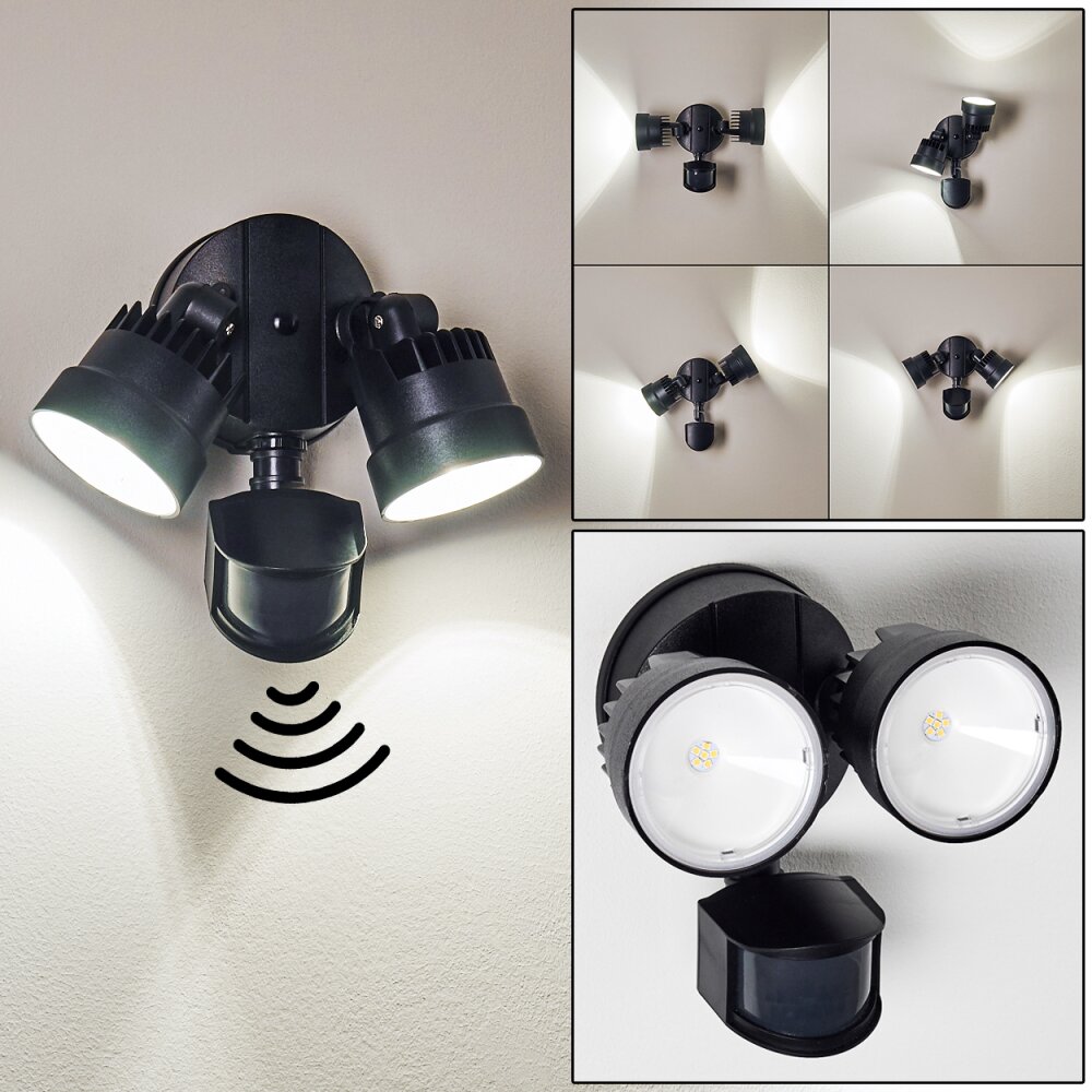 Emmerlev Außenwandleuchte LED Schwarz, 2-flammig, Bewegungsmelder main product photo