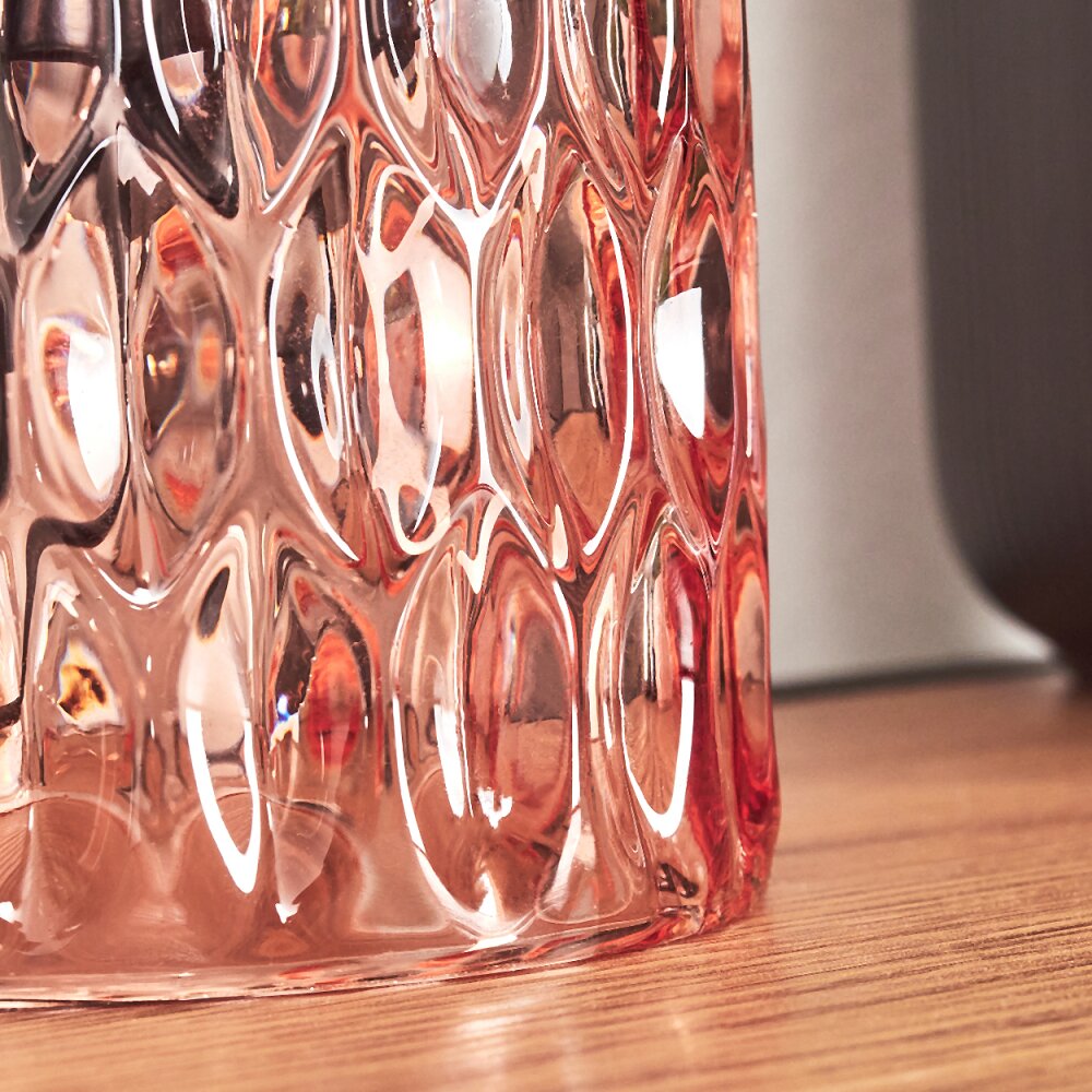 Sonhim Tischleuchte Glas 11 cm Rosa, Schwarz, 1-flammig