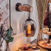 Vevino Wandleuchte Glas 15cm Naturfarben, Schwarz, 1-flammig