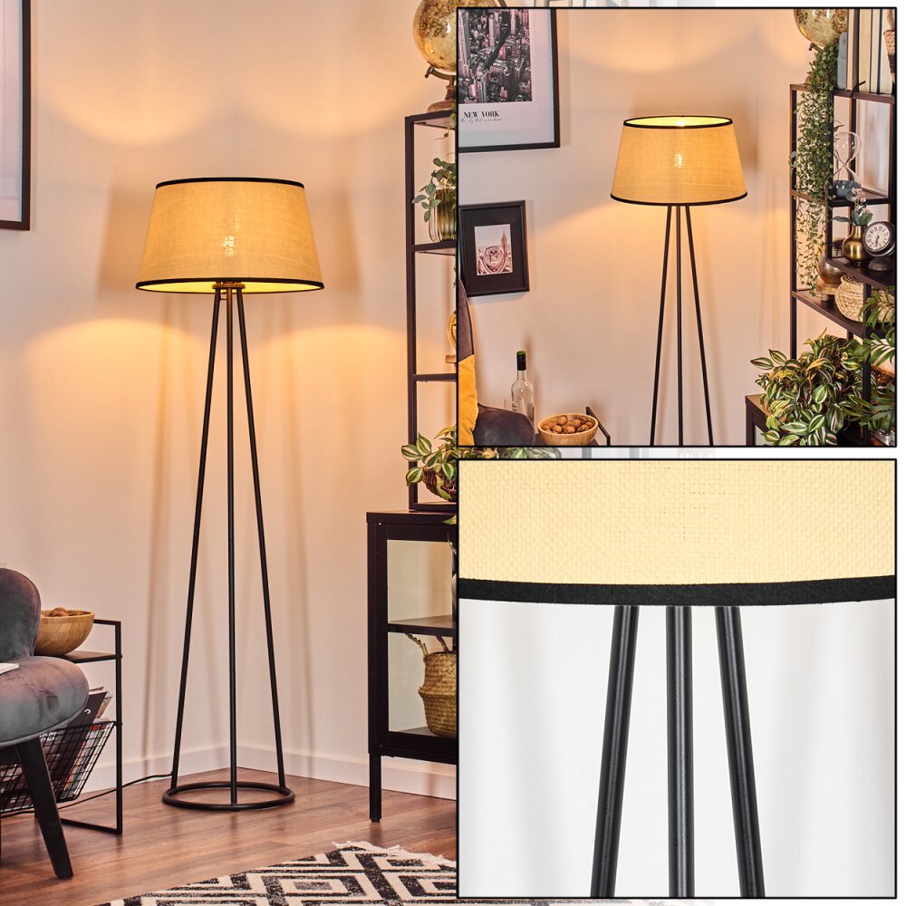 Chellas Stehleuchte 45 cm beige, Schwarz, 1-flammig main product photo