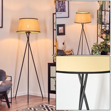 Chellas Stehleuchte 45 cm beige, Schwarz, 1-flammig Chellas Stehleuchte 45 cm beige, Schwarz, 1-flammig