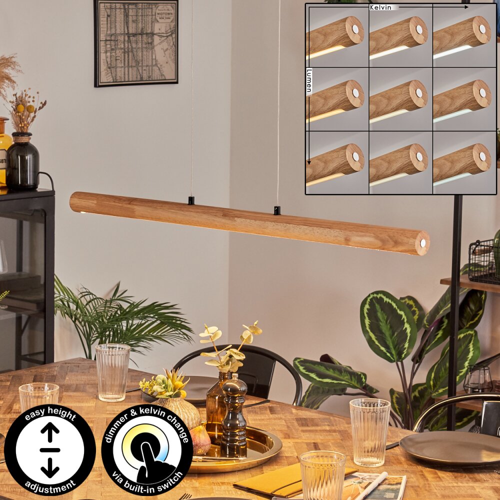 Carbellino Pendelleuchte LED Naturfarben, Schwarz, 1-flammig main product photo