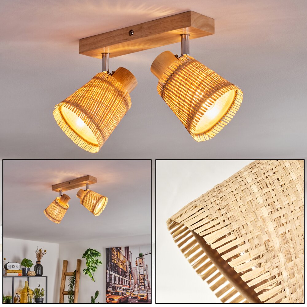 Fallhagen Deckenleuchte Chrom, Naturfarben, 2-flammig main product photo