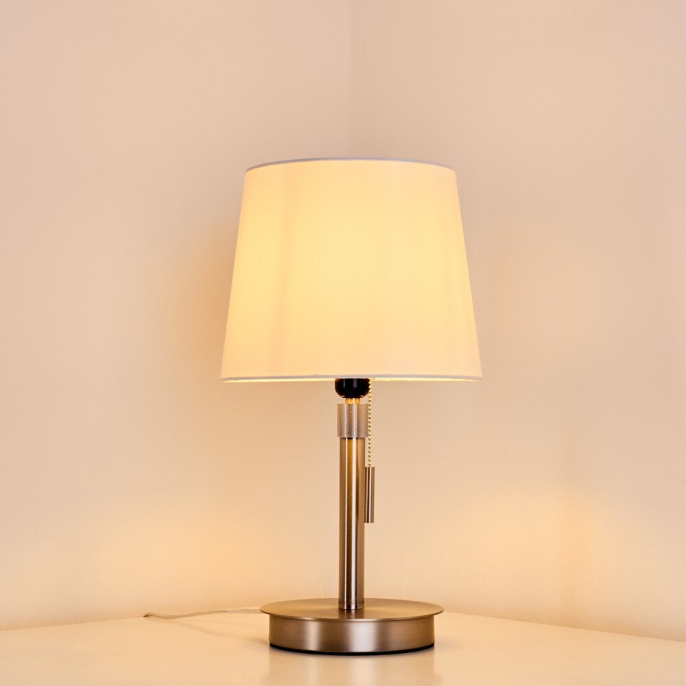 Neuville Tischleuchte Nickel-Matt, 1-flammig