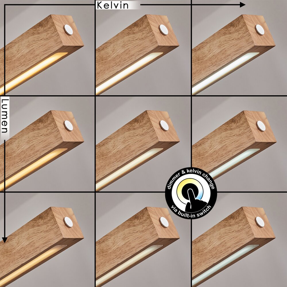 Carbellino Pendelleuchte LED Naturfarben, Schwarz, 1-flammig