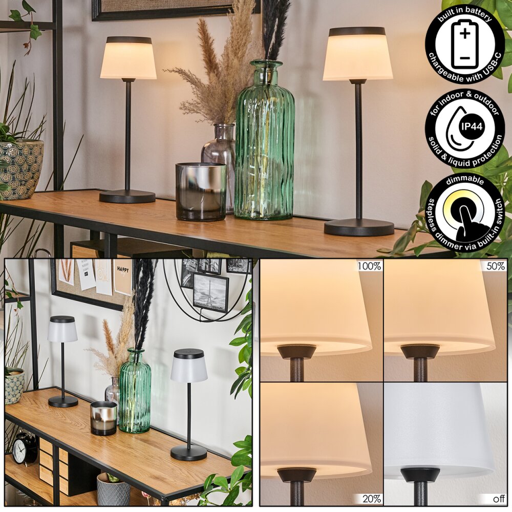 Algeraz Tischleuchte 2-er Set LED Schwarz, 1-flammig main product photo