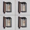 Portalis Aussenwandleuchte Braun, Holzoptik, Schwarz, 1-flammig, Bewegungsmelder