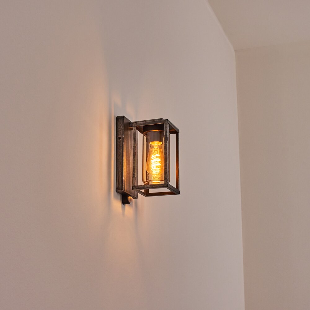 Portalis Aussenwandleuchte Schwarz, Silber, 1-flammig, Bewegungsmelder