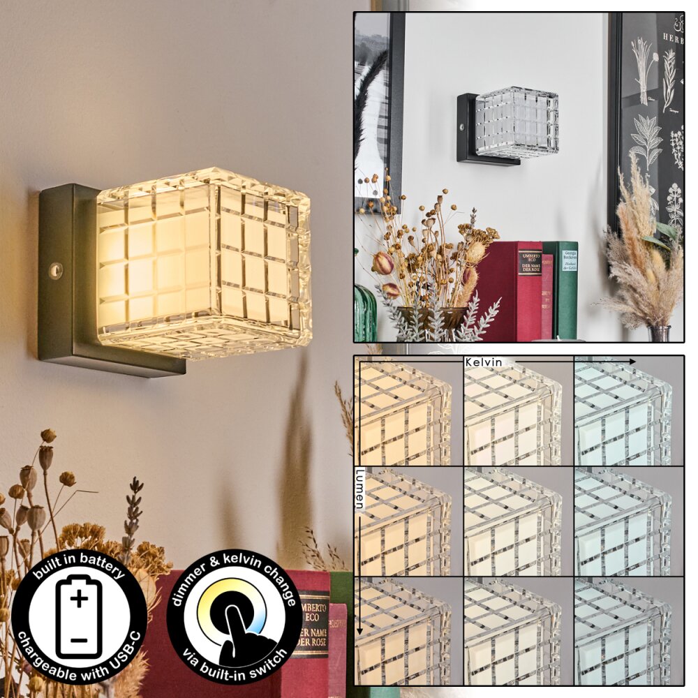Medvik Wandleuchte LED Schwarz, 1-flammig main product photo