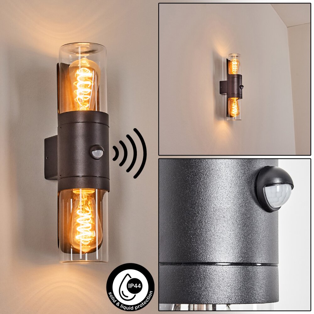 Morbak Aussenwandleuchte Schwarz, 2-flammig main product photo