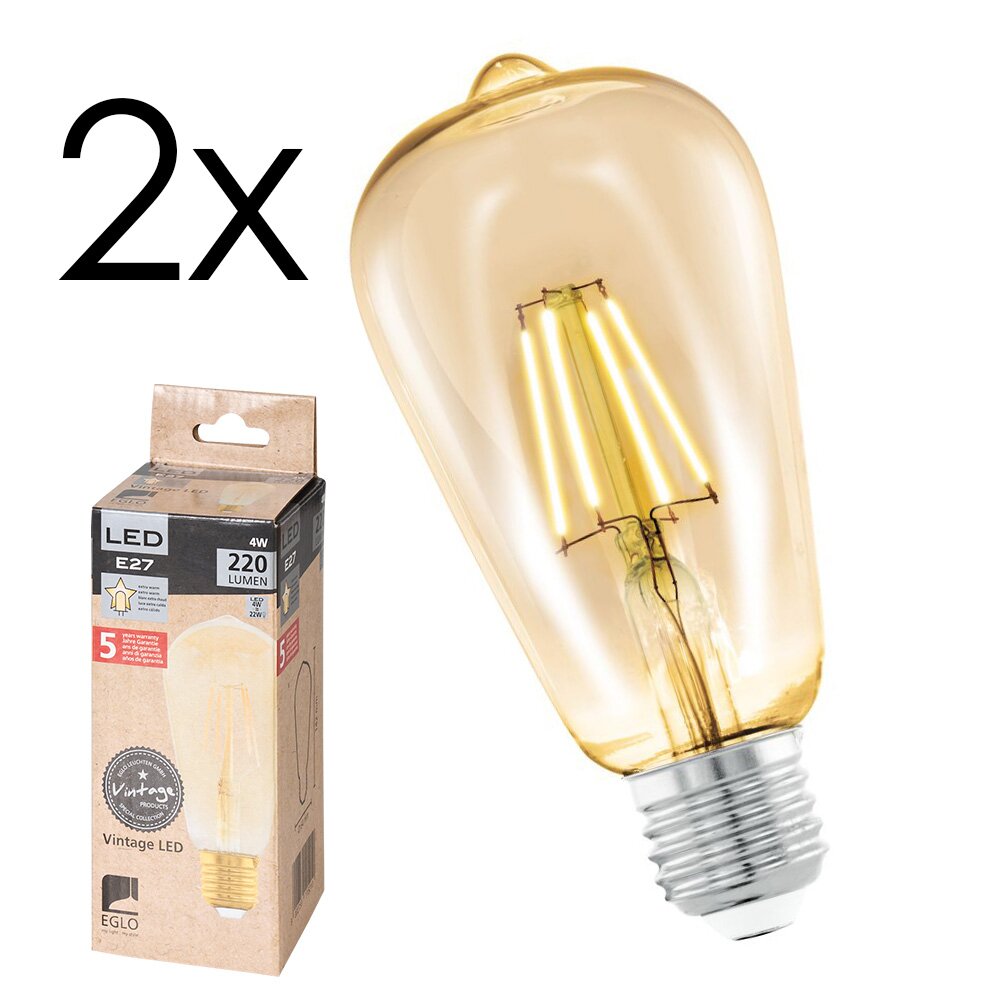 LED E27 2er Set 4 Watt 2200 Kelvin 220 Lumen main product photo