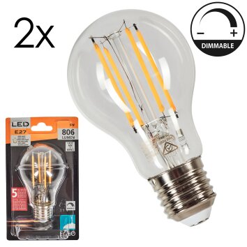 LED E27 2er Set 6 Watt 2700 Kelvin 806 Lumen LED E27 2er Set 6 Watt 2700 Kelvin 806 Lumen