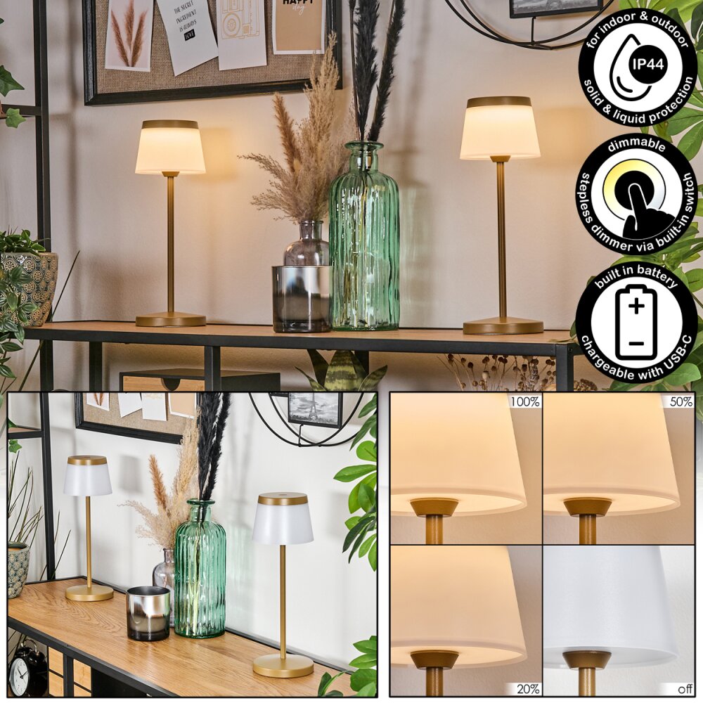 Algeraz Tischleuchte 2-er Set LED Beige, 1-flammig main product photo