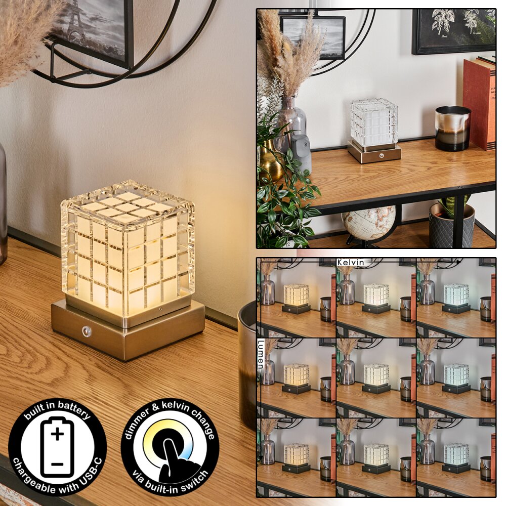Medvik Tischleuchte LED Nickel-Matt, 1-flammig main product photo