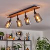 Aggebu Deckenleuchte Glas 8 cm Naturfarben, Schwarz, 4-flammig