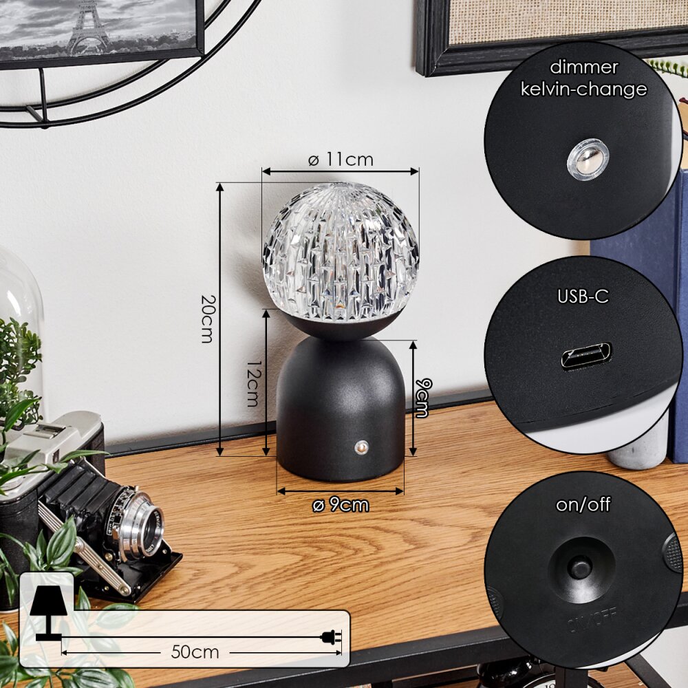 Yngered Tischleuchte LED Schwarz, 1-flammig