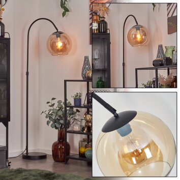 Koyoto Bogenleuchte Glas 25 cm Bernsteinfarben, 1-flammig