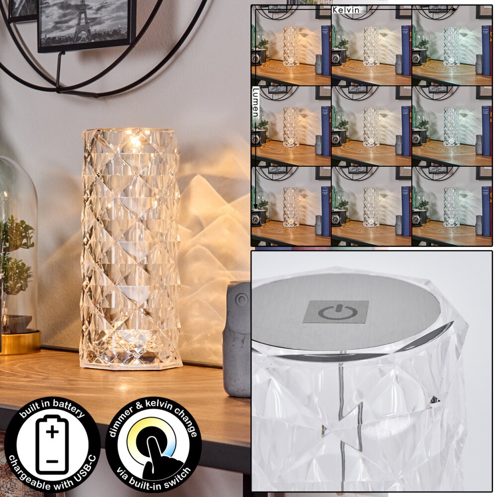 Salberget Tischleuchte LED Glitzereffekt, Transparent, Klar, 1-flammig main product photo