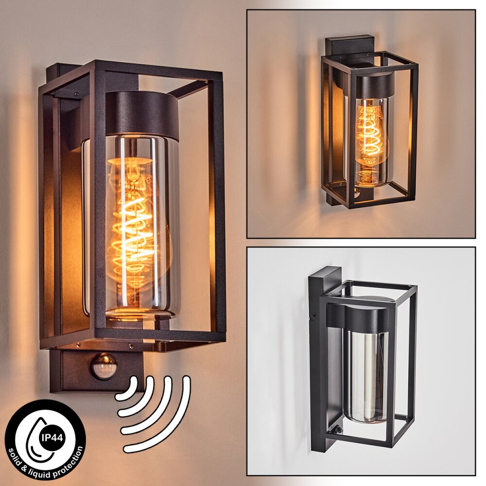 Boucinho Außenwandleuchte Schwarz, 1-flammig, Bewegungsmelder main product photo