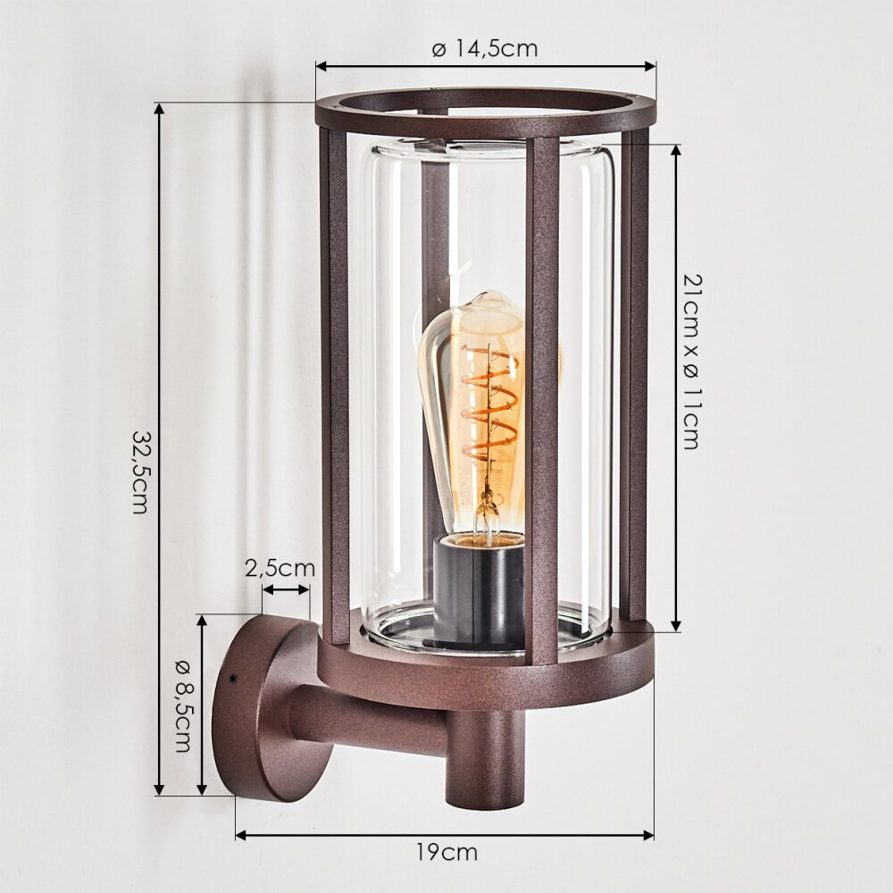 Martinha Außenwandleuchte Rostfarben, 1-flammig