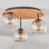 Koyoto Deckenleuchte Glas 15 cm Naturfarben, Schwarz, 3-flammig