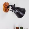 Berkeley Wandleuchte Holz dunkel, Schwarz, 1-flammig