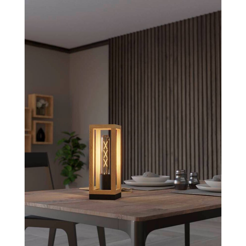 Eglo NAFFERTON Tischleuchte Naturfarben, Schwarz, 1-flammig main product photo