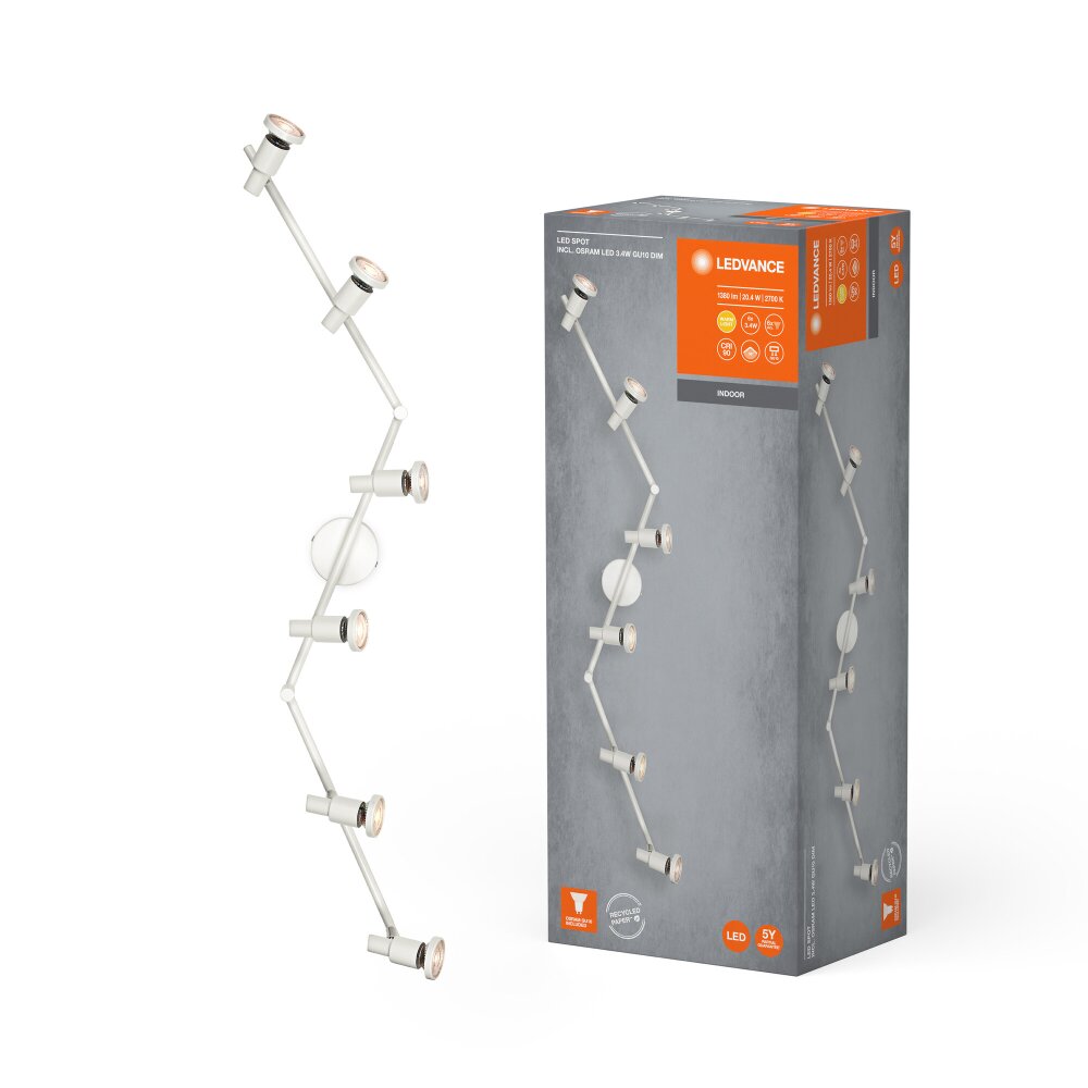 LEDVANCE Led Spot Deckenleuchte Weiß, 6-flammig main product photo