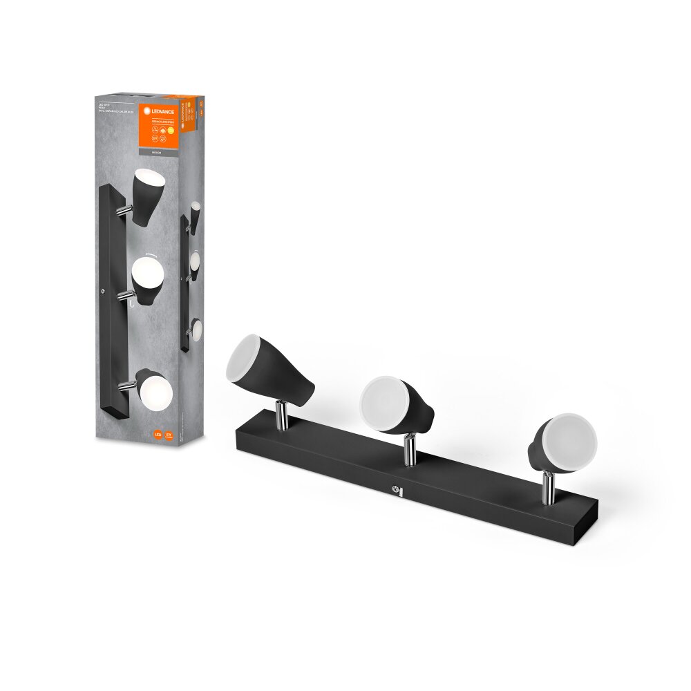 LEDVANCE Led Spot Deckenleuchte Schwarz, 3-flammig main product photo