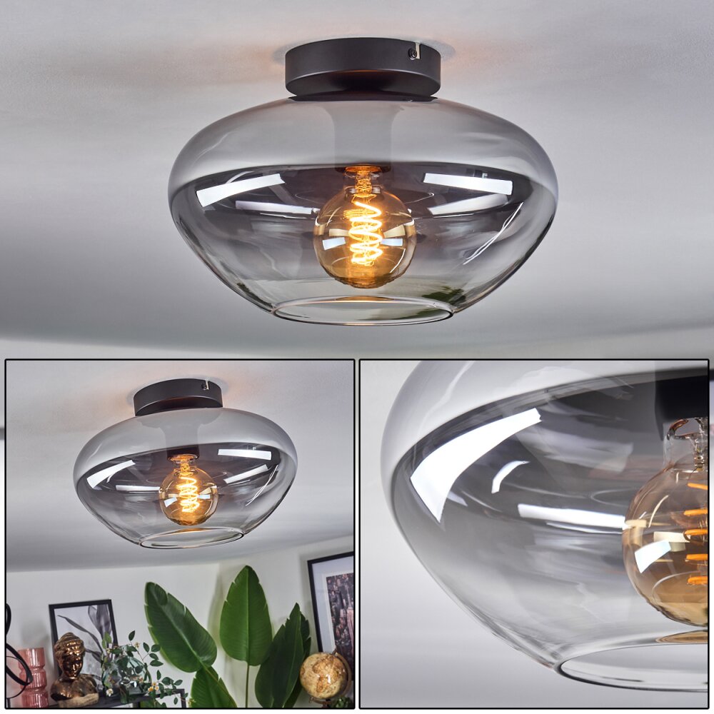 Mertola Deckenleuchte Glas 30 cm Klar, Rauchfarben, 1-flammig main product photo