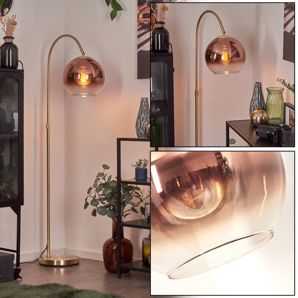 Koyoto Stehleuchte Glas 25 cm Messing, 1-flammig main product photo