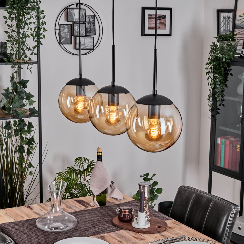 Gastor Hängeleuchte Glas 20 cm Bernsteinfarben, 3-flammig main product photo